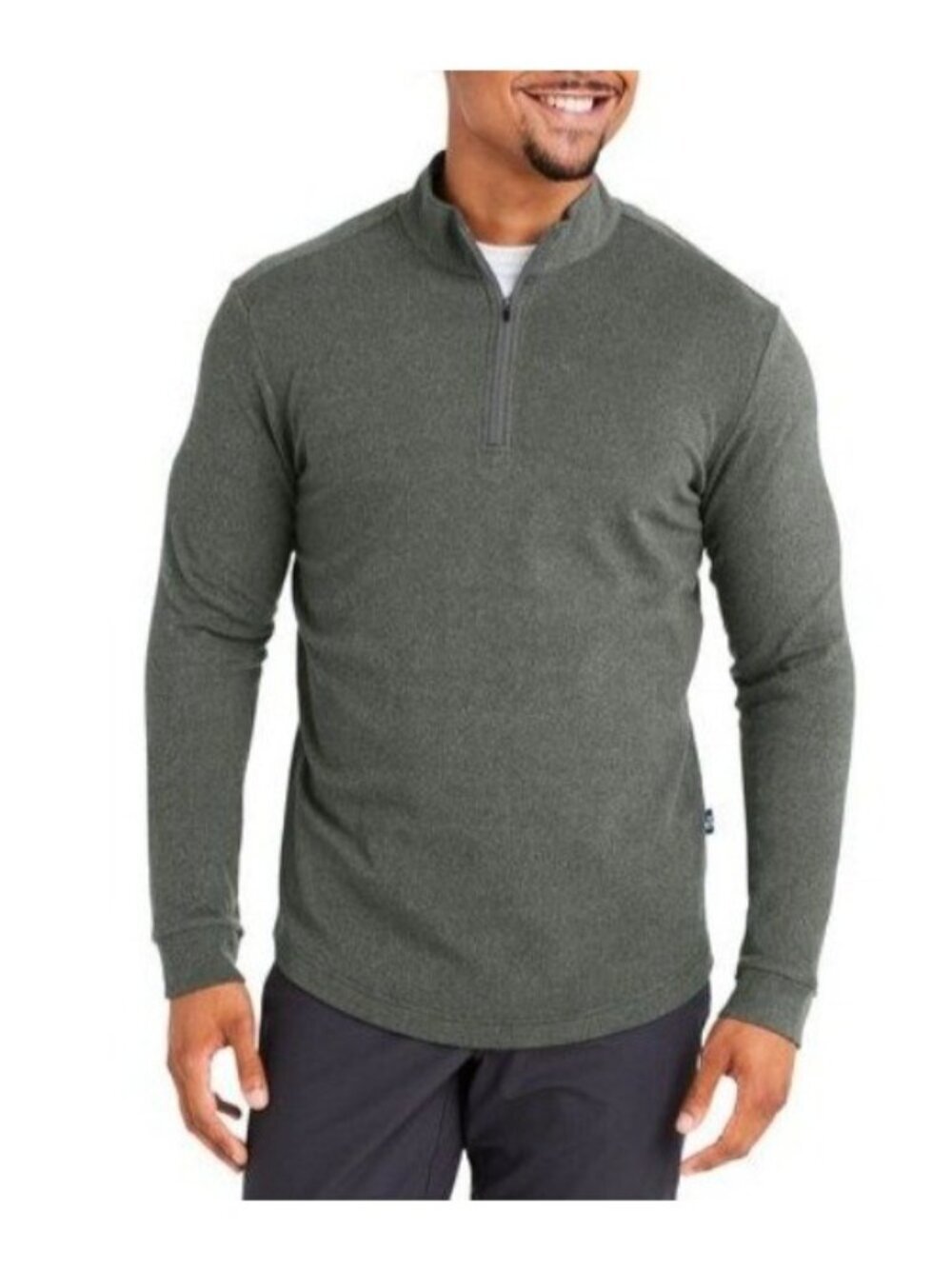 NWT Swannies Golf Men's M Olive Quarter Zip Pullover Sweatshirt 93% Polyester